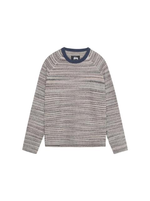 Stussy Textured Knit Contrast Collar Crew Grey Multi