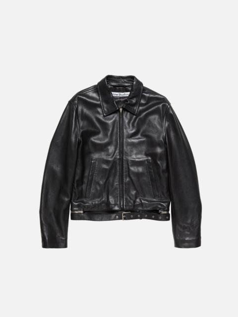 Leather biker jacket - Black