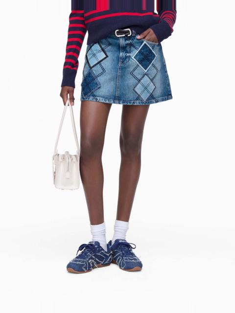 ARGYLE PATCHWORK MINI SKIRT