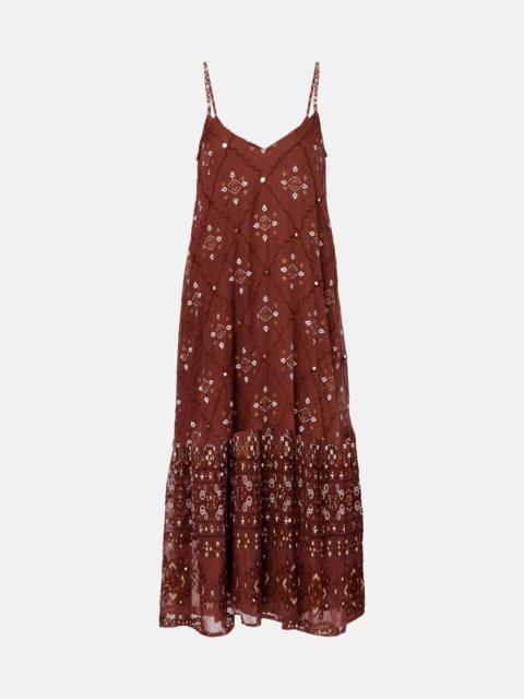 Printed cotton slip dress
