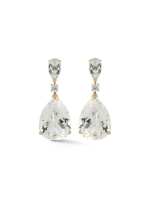 14kt Yellow Gold White Topaz Sophia Earrings white