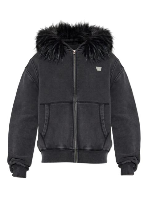 faux-fur trim hoodie