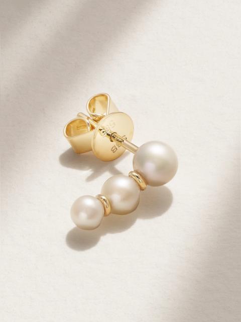 Trois Perle 14-karat Gold Pearl Single Earring