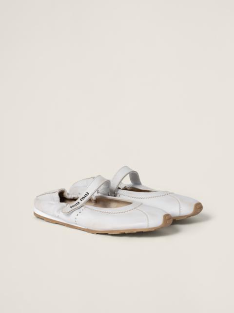 Bleached nappa leather ballerinas