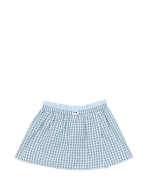 check print short skirt