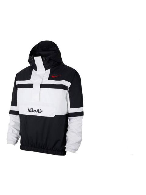 Nike Men's Jacket Hooded Sportswear Polyester 'Black White' CJ4835-100