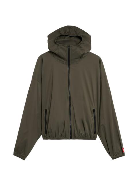 zip-up hooded jacket