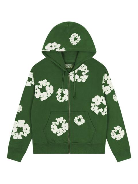 wreath-print zip-up hoodie