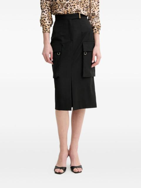 flap-pocket midi skirt