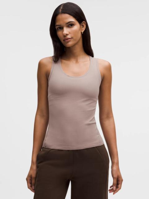 Wundermost Ultra-Soft Ribbed Nulu Scoop-Neck Tank Top