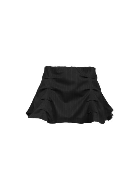 PLEATED MINI TULLE SKIRT PINSTRIPE BLACK / BLK