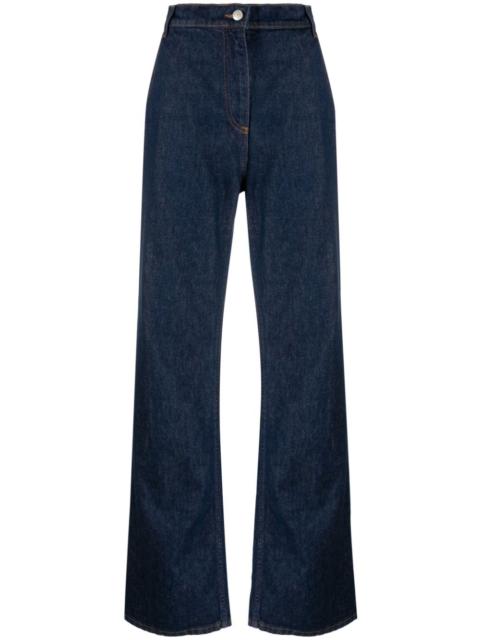 high-rise wide-leg jeans