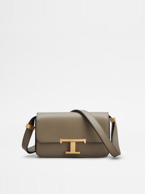 T TIMELESS CROSSBODY BAG IN LEATHER MICRO - BEIGE