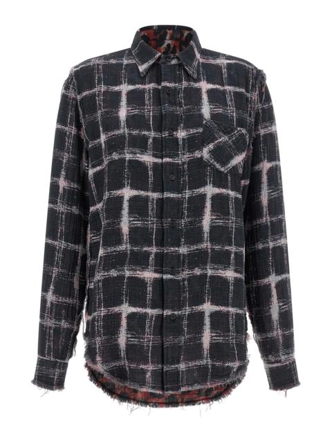 Fringed hem reversible shirt