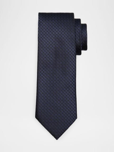 Men & apos;s Tonal Geometric Jacquard Silk Tie