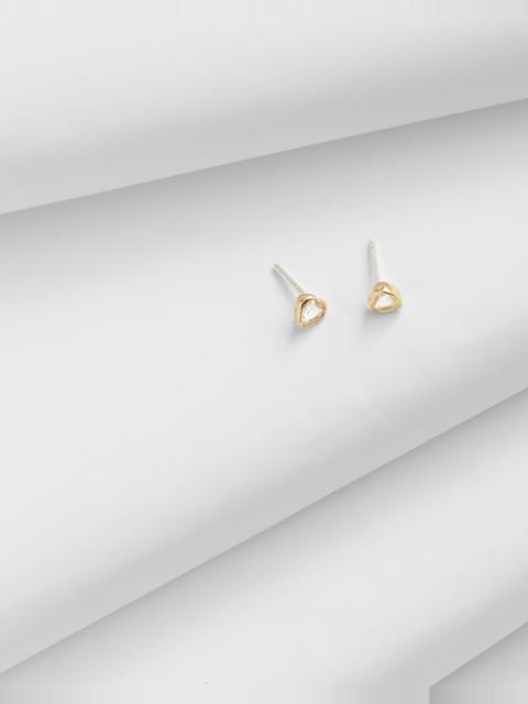 Demi-Fine Heart Crystal Stud Earrings
