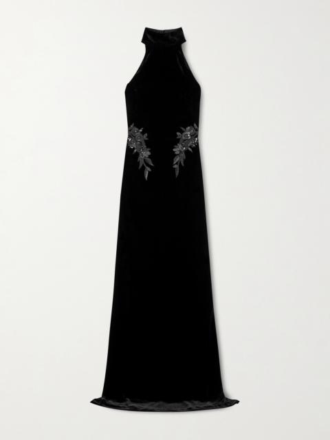 Embellished Velvet Gown