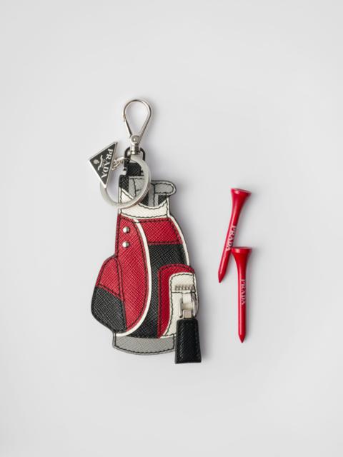 Saffiano leather golf tee bag charm