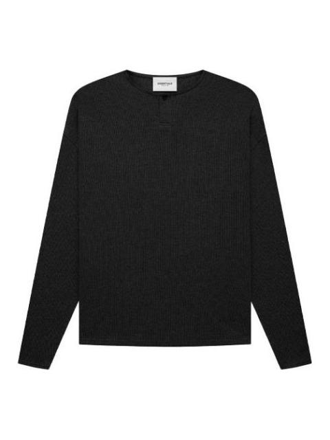 Fear of God Essentials FW21 Thermal Henley L/S Black FOG-FW21-039