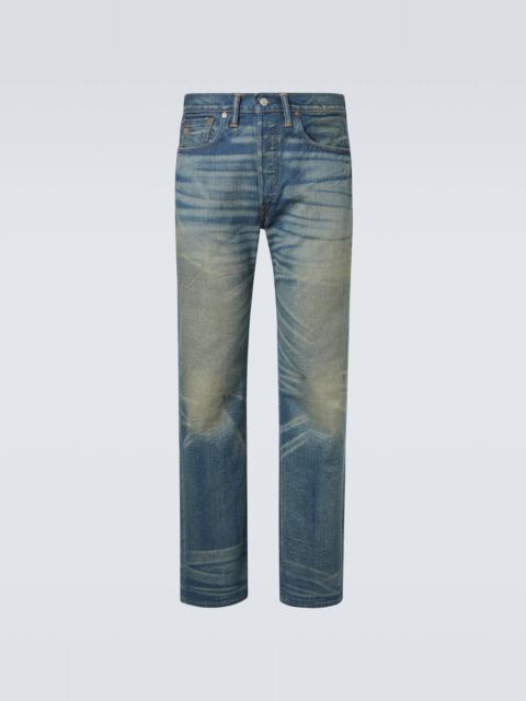 Mid-rise straight jeans