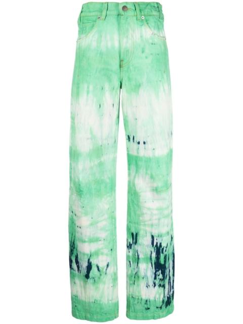 tie-dye wide-leg jeans