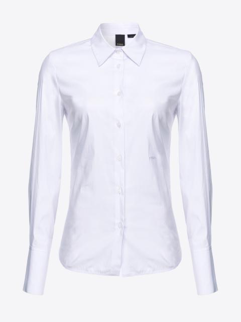 FITTED-WAIST POPLIN SHIRT WITH EMBROIDERED LOGO