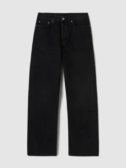 Twisted seam denim full length faded black