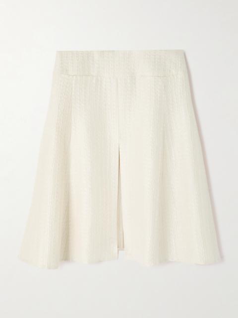 Silk-cloqué Midi Skirt