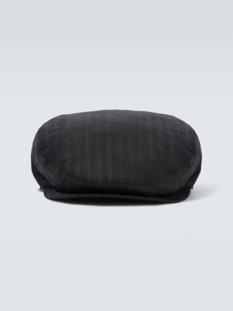 Striped wool newsboy cap