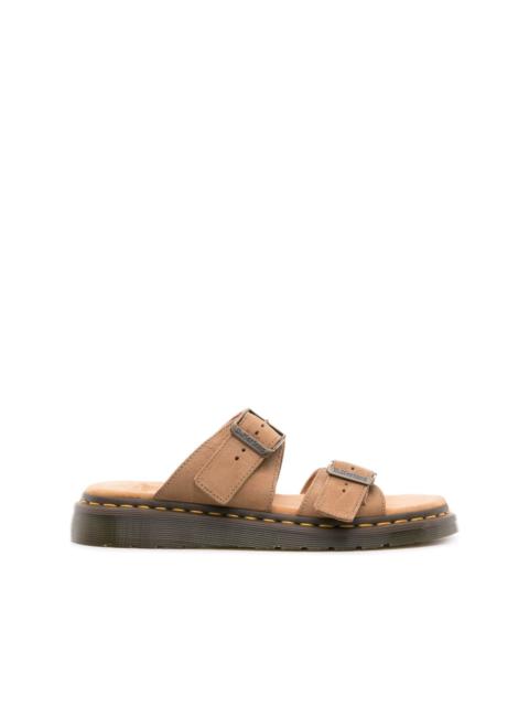 Josef buckled suede slides