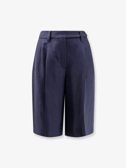 Viscose And Linen Bermuda Shorts
