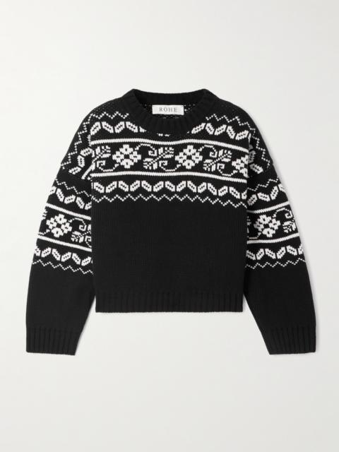 Cropped Fair Isle Wool Sweater