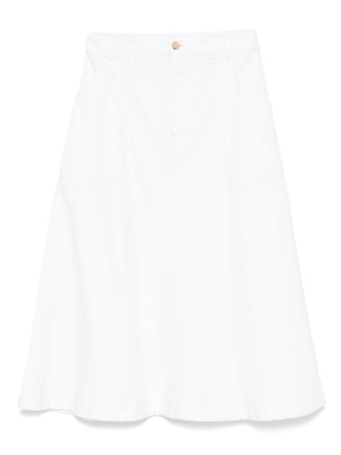 Laurie organic-cotton midi skirt