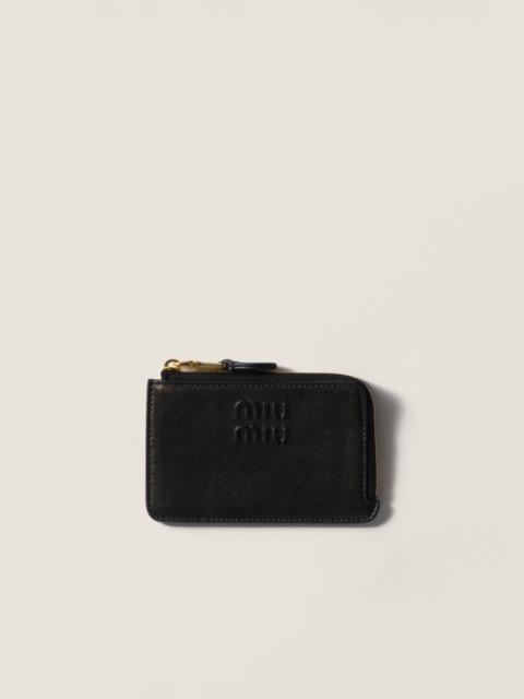 Nappa leather envelope card holder