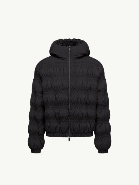 Noyer Gather-Quilted Hooded Short Down Jacket