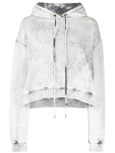 cropped acid wash hoodie