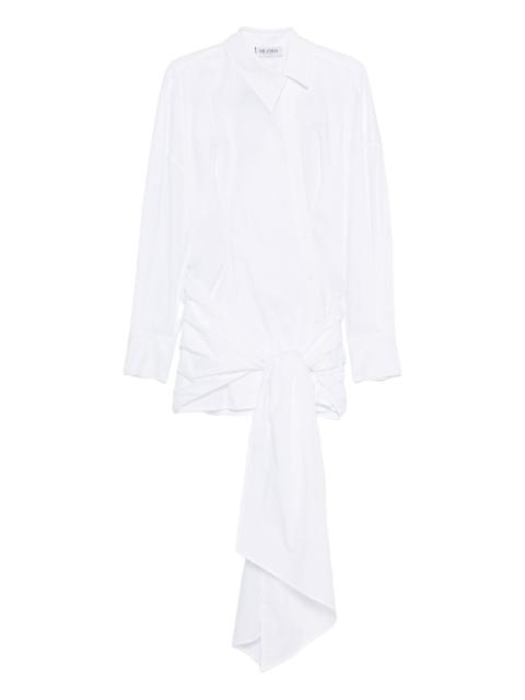 long-sleeve knot mini dress