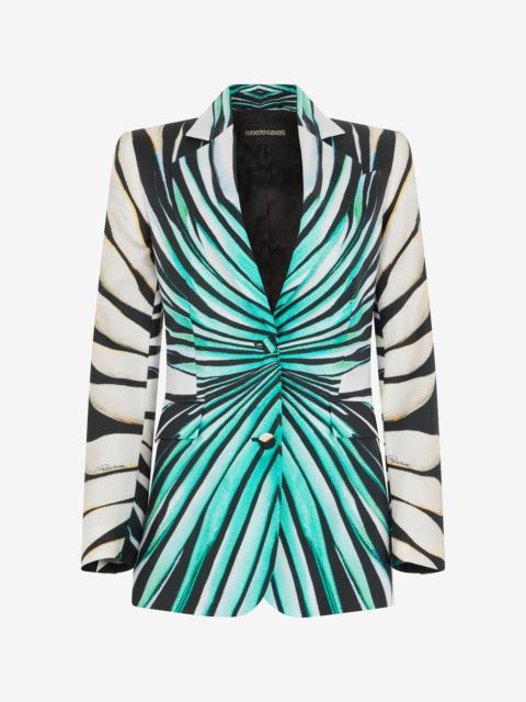 Ray Of Sea Print Silk Jacket