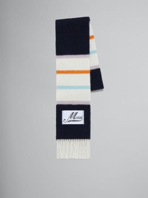 BLUE STRIPED ALPACA AND WOOL SCARF