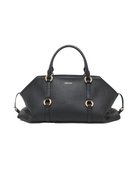 McQueen Maxi Leather Bag Black