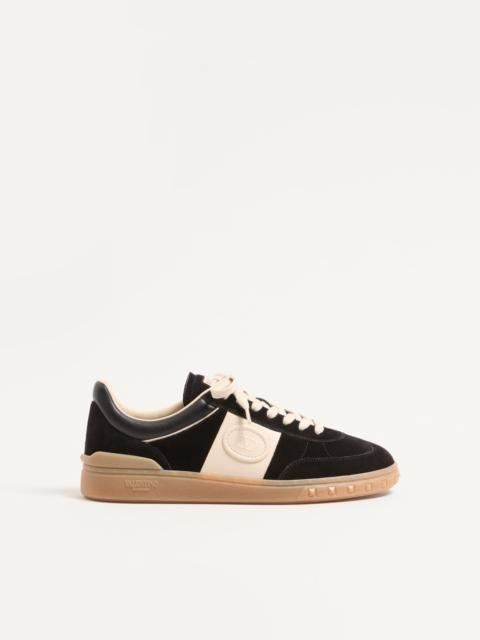 UPVILLAGE LOW TOP TRAINER IN SPLIT LEATHER AND CALFSKIN NAPPA LEATHER
