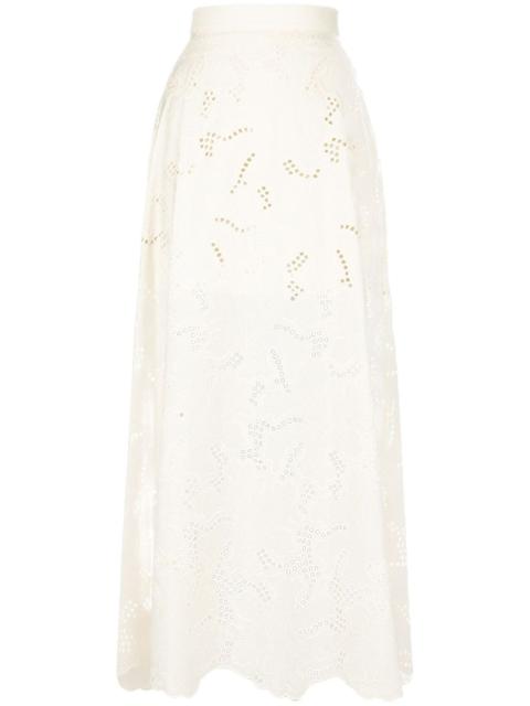 embroidered maxi skirt
