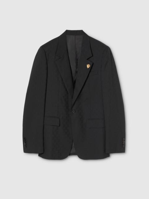 Single-breasted GG wool jacket