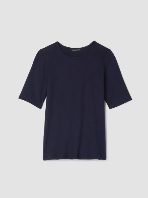 Organic Cotton Stretch Rib Crew Neck Tee