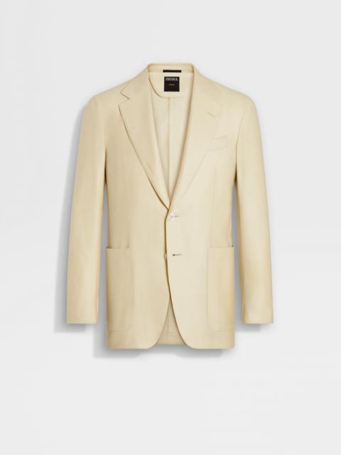 PASTEL YELLOW CASHMERE SILK AND LINEN JACKET