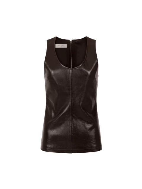 LEATHER TANK DARK BROWN