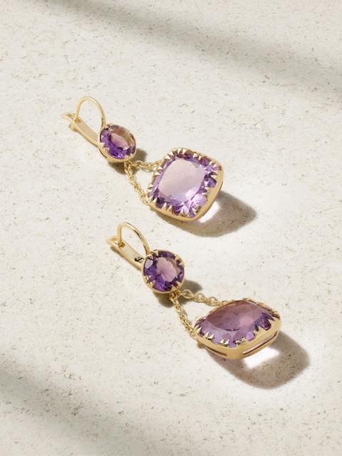 Crown 18-karat gold amethyst earrings Gold