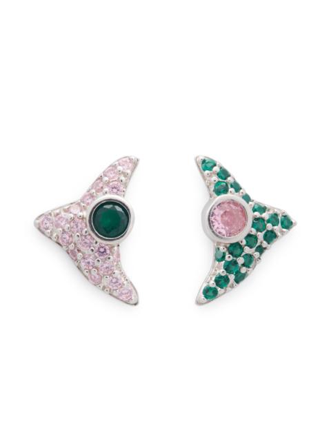LIGHT PINK EMERALD TRIGON STUDS