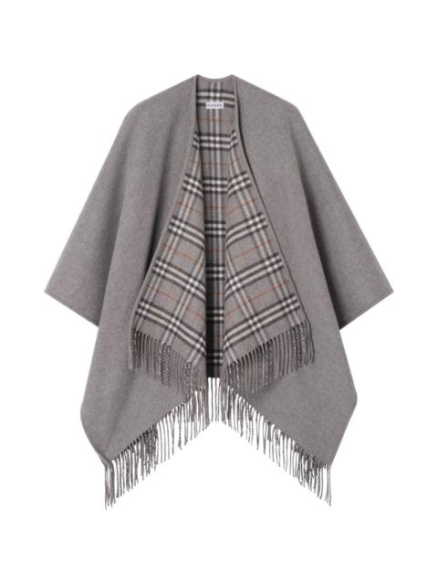 reversible Check wool cape