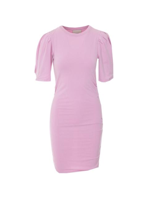 Mylda balloon-sleeve crew-neck midi dress